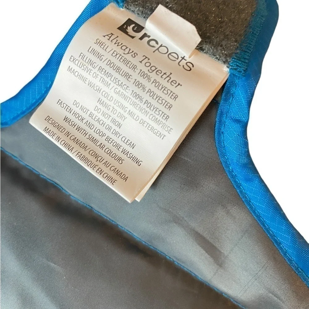 RCPETS Status Dog Puffer Jacket CYAN Blue Size XS NWT